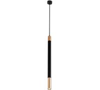 MQDLJSE Lampada a Sospensione Nordic LED in Alluminio a Tubo Lungo Lampadario Nero Faretti da soffitto Singoli per Camera da Letto Cilindrico D (4 * 55 cm Luce Calda)