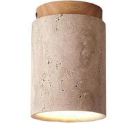 MQDLJSE Lampada da soffitto in travertino Giallo di metà secolo, Altezza Regolabile, Pietra Naturale, Vicino alla Lampada da soffitto, Piccola Lampada da soffitto Rustica Vintage a Filo PE