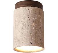 MQDLJSE Lampada da soffitto in travertino Giallo di metà secolo, Altezza Regolabile, Pietra Naturale, Vicino alla Lampada da soffitto, Piccola Lampada da soffitto Rustica Vintage a Filo PE