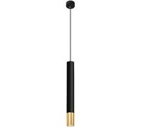 MQDLJSE Lampadario a Sospensione a LED in Alluminio con Tubo Lungo, lampadario in Alluminio con Tubo Lungo, Nero, Singolo Cilindro a camma (3 * 30 cm)