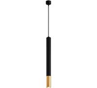 MQDLJSE Lampadario a Sospensione a Tubo Lungo a LED Nero, lampadario Singolo, faretti da soffitto per Camera da Letto, cilindrici (3 * 60 cm: Luce Neutra)