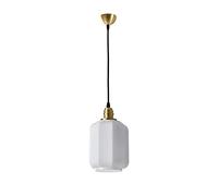 MQDLJSE Lampadario Giapponese retrò in Metallo e Vetro, Paralume in Vetro Bianco, Lampada a Sospensione con Attacco E27, Lampada a Sospensione a Testa Singola, apparecchi di Illuminazione