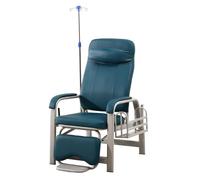 MQDLJSE Poltrona per flebotomia, Sedia per Sala d'attesa Completamente reclinabile con Asta e portaoggetti, Poltrona reclinabile in PU con braccioli, Schienale e poggiapiedi (Verde)