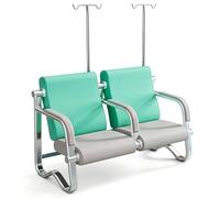 MQDLJSE Sedia per flebotomia a 2 posti con Supporto Regolabile, Sedia per Sala d'attesa con Seduta in PU e Spugna ad Alta Elasticità (Verde)