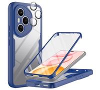 MQERYBV Cover per Honor 400 pro 5G con Protezione Integrata dello Scherm e Pellicola Fotocamera, 360 Gradi Full Case Antiurto Case Rugged Doppia Protezione Custodia, Blu