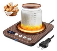 MQFORU Scaldacollo a lievito naturale, preciso controllo termostatico da 1 °C (21 - 38 °C) con lievito naturale, timer 0 - 24 ore, spegnimento automatico, funzione di memoria (venature del legno)