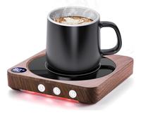 MQFORU Scaldatazze, Scalda Caffè da Tavolo con Display Della Temperatura, Spegnimento Automatico 2-12H, Scalda Candele Intelligente, Scalda Bevande con il Miglior Sapore di Caffè