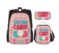 MQGMZ Cotton Candy Print - Borsa per libri e matite, leggera, con stampa di zucchero filato, nero, Taglia unica