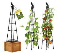 MQHUAYU Traliccio da giardino per piante rampicanti all'aperto, 165 cm di altezza, con altezza regolabile, per piante in vaso da interni, viti, supporti per fiori, cetrioli, pomodori, piselli, 2