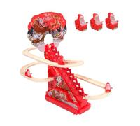 Mqiklt 9 Pezzi Giocattolo Arrampicata Pista Trenino Materiale PP Montaggio Semplice Musicale Adatto per Bambini Decorazione Interni Feste, con 6 Figure di Babbo Natale, Taglia unica bambino