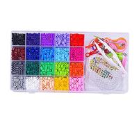Mqiklt Beads Kit Perline da Stirare Creativo 5mm con Tavoletta Carta da Stiro Pinzette Schede Disegno Materiale Plastica Adatto a Progetti Manuali