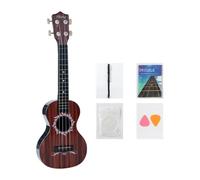 Mqiklt Chitarra Giocattolo per Bambini, Giocattolo Educativo Da 21 Pollici, Esercizi di Apprendimento Dell'arte Musicale, Mini Chitarra a 4 Corde per Pri, Venature Del Legno Marrone