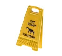 Mqiklt di Avvertimento in Miniatura, Mini di Pericolo da Pavimento, Accessori per Casa delle Bambole, Cat Vomit