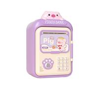 Mqiklt Electronic Piggy Bank per Bambini con Cassaforte ATM Digitale Ingresso Automatico di Denaro Password Adatto per Regali, Viola