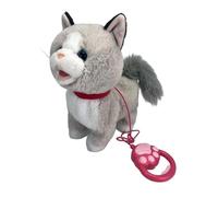 Mqiklt Giocattolo Interattivo Gatto Elettronico Peluche con Movimento Camminante E Sonoro Materiale Poliestere Compagno per Bambini Adatto per Decorazione, Stile B