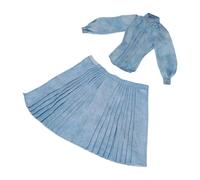 Mqiklt Miniatura Abbigliamento Donna Camicia Gonna Accessori Bambola dal Design Raffinato in Tessuto Resistente all’Usura Pensata per Figure Femminili 12 Pol, Blu