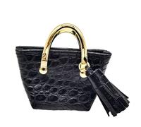 Mqiklt Miniatura di Borsetta da Donna, Borsa Tote per Statuette, Elementi di Costume, Scenografie, Simulazioni di Giochi, Borsa alla Moda da Donna, Nero