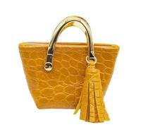 Mqiklt Miniatura di Borsetta da Donna, Borsa Tote per Statuette, Elementi di Costume, Scenografie, Simulazioni di Giochi, Borsa alla Moda da Donna, Giallo
