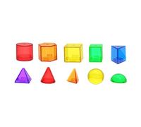 Mqiklt Set di 10 Blocchi Da Costruzione Trasparenti E Colorati per L'apprendimento di Forme Geometriche, Ideale per Giochi Sensoriali E di Smistamento, a, come descritto, Geometrico