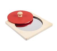 Mqiklt Specchio Interattivo per Neonati: Un Giocattolo Sensoriale in Legno Che Stimola La Percezione E Un Magico Viaggio alla Scoperta di sé, Rosso