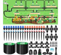 MQJIAZHI Kit Irrigazione Goccia, 65M+10M Automatica Sprinkler Gocce, 152PCS Impianto a Goccia per Orto per La Cura Del Paesaggio, Delle Aiuole e Delle Piante Del Patio