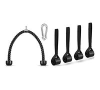 MQODLFP 1 set di corda per tricipiti da 91,4 cm con moschettone e 4 fasce di resistenza per porta fitness