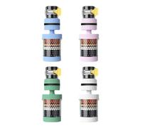 MQODLFP 4 pezzi Universale Rimovibile e Lavabile Cucina Esteso Girevole Rubinetto Filtro Sei Strati A Prova Di Spruzzi PP+ABS+PVC