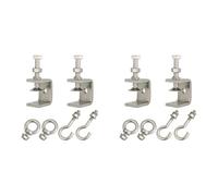 MQODLFP 4 piccoli morsetti a C in acciaio inox con anello, morsetto a C, gancio per tubi da appendere, morsetto per travi con anello per la lavorazione del legno