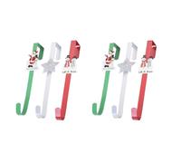 MQODLFP 6 ganci per ghirlande natalizie da 30,5 cm, con motivo cartoni animati sopra la porta, con pupazzi di neve invernali e Babbo Natale stella
