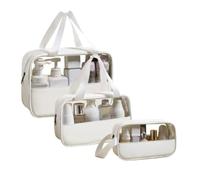 MQODLFP - Borsa da cultura, set di borse da toilette trasparente, set da 3 pezzi, per prodotti per la cura della pelle, borsa da bagno, borsa da doccia, facile da usare C