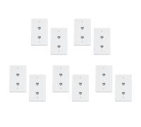 MQODLFP Confezione da 10 piastre da parete Ethernet a 2 porte, Cat6 femmina a femmina RJ45, accoppiatore in linea, presa a muro, bianco