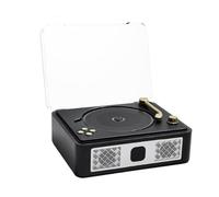 MQODLFP Lettori CD desktop Bluetooth per casa altoparlanti incorporati jack cuffie ricaricabile lettore CD vintage marrone nero