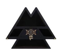 MQODLFP Scaffale da parete a piramide in legno, espositore in cristallo, mensola sospesa per la decorazione del soggiorno