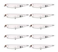 MQPALZKD 20pcs / set flessioni non verniciate pesca FAI DA TE Blank Clear Artificial Hard Plastic Matita Baits 90mm 100mm 110mm con occhi di pesce 3D da 5 mm(110mm 13.5g)
