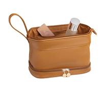 MQPALZKD Borsa cosmetica con cerniera a doppio strato di grande capacità Borsa da viaggio impermeabile for avvolgere il lavaggio portatile all'ingrosso(Blue,White)