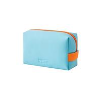 MQPALZKD Borsa cosmetica in pelle da donna mini borsa da trucco borsa portatile impermeabile borsa da toilette ragazza tote make up sacchetto casi di bellezza(Light Blue)