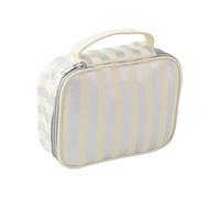 MQPALZKD Borsa cosmetica portatile Borsa portaoggetti portatile da donna in tela a righe Borsa da lavaggio di grande capacità(3-Pack)