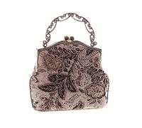 MQPALZKD Borsa da donna con ricamo in rilievo di iuta Borsa da donna diretta Borsa artigianale all'ingrosso Borsa da donna Borsa classica con perline (nero-Soul Eater1)