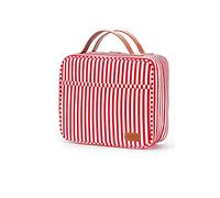 MQPALZKD Borsa da toilette da viaggio in tela a righe Borsa for il lavaggio Separazione asciutta e bagnata Borsa for il trucco da viaggio in tela di grande capacità(3-Pack)