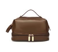 MQPALZKD Borsa for trucco portatile a doppio strato for donna Borsa for cosmetici retrò di grande capacità Viaggio portatile