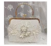 MQPALZKD Borse Borse da donna Borse a tracolla da donna retrò con fiori 3D Borsa a mano Lady Beige Feminina