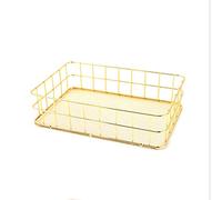 MQPALZKD Cestello cestino cestino di stoccaggio del ferro da cestino del ferro multifunzionale del desktop del desktop for la casa(Golden,gold)