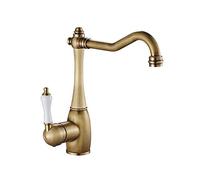 MQPALZKD Colore ottone lavello rubinetto della cucina Miscelatore freddo e caldo singola bocca girevole Kitchen Sink acqua rubinetto miscelatore Rubinetti