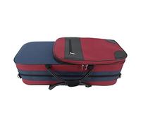 MQPALZKD Custodia for violino doppio rettangolare in schiuma di tessuto Oxford cucita con grandi tasche portaoggetti Cintura for violino 4/4