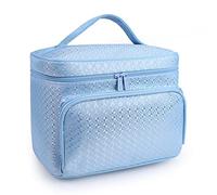 MQPALZKD Diamond Lattice Big Bag Cosmetic Bag Ladies Impermeabile Professional Bath Prodotti Lavandosità Necessità Agenzia di viaggi Cosmetici(Blue)