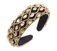 MQPALZKD Fasce for capelli con strass barocchi, bordo largo, accessori for capelli da ballo, carte for capelli(3-Pack)