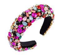 MQPALZKD Fasce for capelli con strass for donna Accessori for capelli colorati for feste con bordi larghi geometrici e diamanti