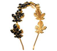 MQPALZKD Fasce for capelli in metallo barocco con foglie di strass Gioielli da passerella personalizzati(Grn)