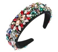 MQPALZKD Fasce for capelli in tessuto di cristallo colorato cucite a mano con diamanti Accessori for capelli da ballo