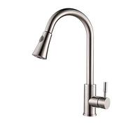 MQPALZKD Kitchen Sink Faucet Tap MANIGLIONE Out Giù cucina Rubinetti singolo in acciaio inossidabile Rubinetti